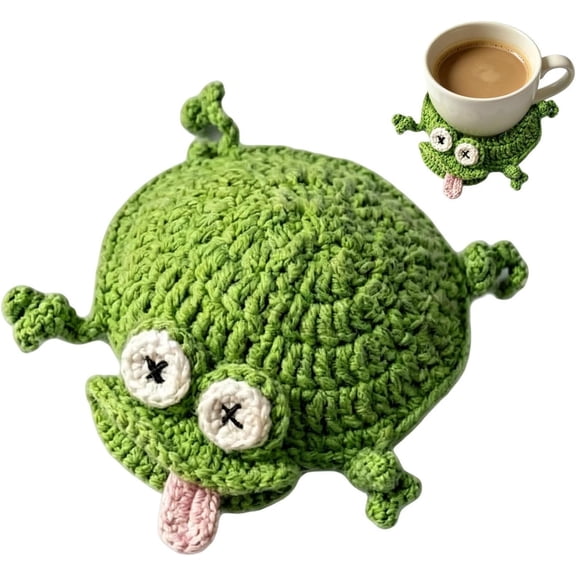 Turtle Coaster Rug, Funny 3D Knitted Protection Decoration | Cute Coasters for Desk, for Coffee Tea Drink Water Cup Mug Tabletop Offices Party Housewarming Teacher Daughter Mom