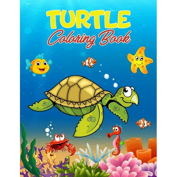 Turtle Coloring Book: 40 Unique Illustrations to Color, Wonderful Turtle Book for Teens, Boys and Kids, Great Turtle Act, (Paperback)