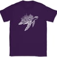 thumbnail image 1 of Turtle Coral Shell T-Shirt Funny Humor Novelty Tee - Purple, M, 1 of 1