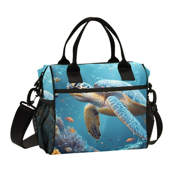 Turtle Corals Fish Cooler Bag Lunch Bag Soft Cooler Cooling Tote Insulated Lunch Box for Adult Men Women