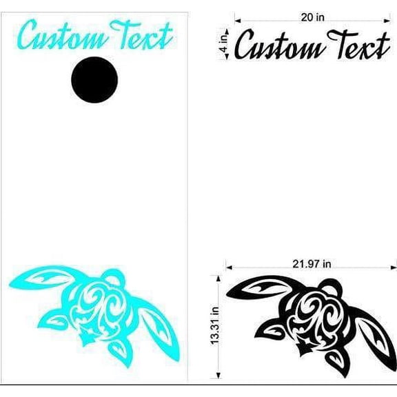 Turtle Cornhole Board Decals Stickers Both Boards