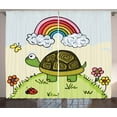thumbnail image 1 of Ambesonne Turtle Curtains 2 Panel Set, Cartoon Hill Nature, 108" x 108", Multicolor, 1 of 3