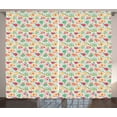 thumbnail image 1 of Ambesonne Turtle Curtains 2 Panel Set, Hippie Floral Feel Animals, 108" x 108", Multicolor, 1 of 3