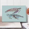 thumbnail image 1 of Turtle Cutting Board, Hand Painted Watercolor Art of 2 Turtles Pastel Underwater Theme, Decorative Tempered Glass Cutting and Serving Board, Large Size, Pink Fuchsia Purple, by Ambesonne, 1 of 5