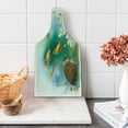 thumbnail image 1 of Turtle Cutting Board, Ocean Life Illustration Aquarium Tropical Animals Goldfishes and Seashells, Decorative Tempered Glass Cutting and Serving Board, Wine Bottle Shape, Multicolor, by Ambesonne, 1 of 1