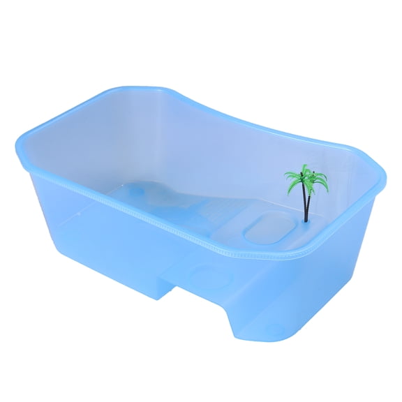 UPKOCH Plastic Turtle Breeding Box Container with Drying Platform Size S 1 Set