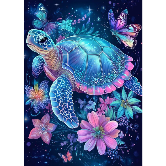 Turtle Diamond Art Painting Kits for Adults, Full Drill Diamond Dots Paintings for Beginners, Round 5D Paint with Diamonds Pictures Gem Art Crafts for Home Wall 12x16inch