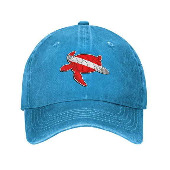 Turtle Dive Flag Adult Adjustable Classic Washed Casquette Cap Hat Baseball Cap For Man For Woman
