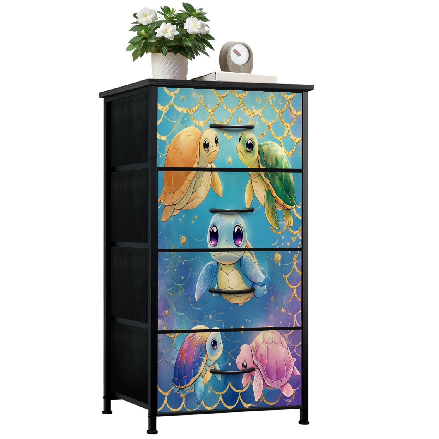 Turtle Dresser for Bedroom with 4 Storage Drawers Cute Sea Turtle ...