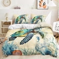 thumbnail image 1 of Turtle Duvet Cover Set for Kids,Turtle Voyage Map Bedding Set for Room Decor,Ocean Duvet Cover and 2 Pillowcases,3 Pieces Quilt Cover Set for Boys Girls, 1 of 4