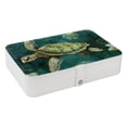 thumbnail image 1 of Turtle Elegant PU Leather Jewelry Organizer Box with Removable Compartment, Portable Earring Organizer and Bracelet Holder, 1 of 6