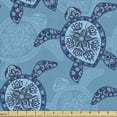 thumbnail image 1 of Ambesonne Turtle Fabric by the Yard Upholstery, Aquatic Animals Flowers, 5 Yards, Multicolor, 1 of 4