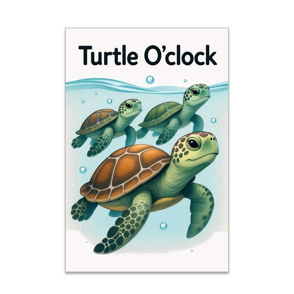 Cute Turtle Family Art - Nursery Decor - 13x19 Poster Print - Kids Room