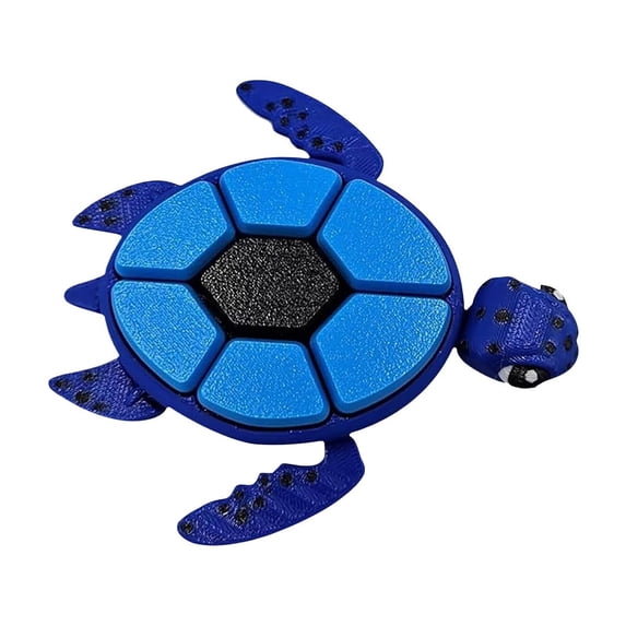 Turtle Fidget Clicker, Desk Accessory and Keychains for Teens and Adults, 3D Printed Turtle Clicker Fidget Toys Gifts for Adults to Relief Stress Pass the Time(Blue)
