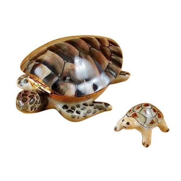Turtle Figurine for Nature Lovers Limoges Box Porcelain Figurine