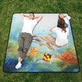 thumbnail image 1 of Turtle Fish Sea Waterweed Beach Blanket Outdoor Picnic Blanket 78"x 78" Waterproof Foldable for Beach Camping Travel Hiking Grass Lawn Park, 1 of 5