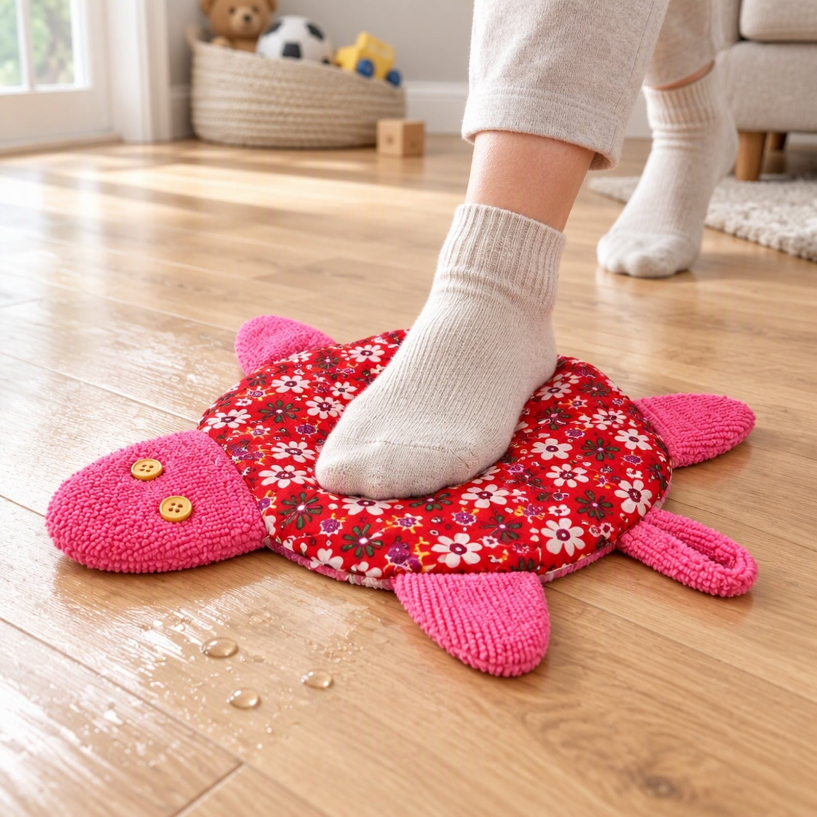 Turtle Floor Mop Washable Spill Towel Soft Cotton Reusable Foot Mop Pad ...