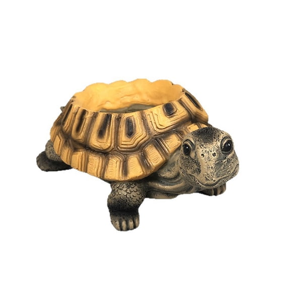 Turtle Flower Pot Resin Ornament, Garden Yard Decor For Outdoor Plants, Cute Animal Design For Patio Landscape