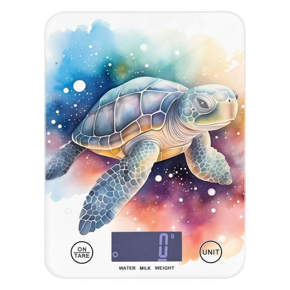 Turtle Food Scale Digital Kitchen Scale Waterproof Tempered Glass Tare Function 11 lb for Baking Cooking Meal Prep