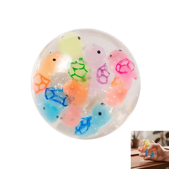 Turtle Gel Squeeze Toy, Flexible TPR Sealed Gel Stress Relief Gadget, Fidget Toys and Novelty Toys Producing Crisp Noise, Ideal Leisure Toy For Home Use And Party Giveaways