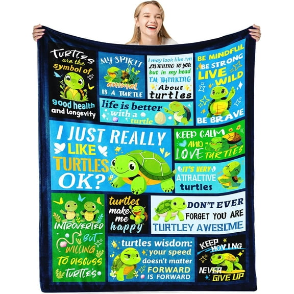 Turtle Gifts for Women, Sea Turtle Gifts, Turtle Blanket for Adults/Kids, 50x60 Inch Sea Turtle Throw Blanket, Turtle Themed Gifts for Turtle Lovers,Turtle Gifts for Birthday Christmas Graduation