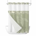thumbnail image 1 of Turtle Green No Hook Shower Curtain Waterproof, Bathroom Curtains with Snap in Liners and See Through Top Window, Coastal Ocean Boho Flower Retro Mottled Hotel Style Bathtub Curtains Shower 48"Wx72"L, 1 of 8