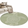 thumbnail image 1 of Turtle Green Large Area Rugs for Bedroom Living Room, Soft Non Slip Carpet Bedside Rug, Coastal Ocean Boho Flower Retro Mottled Round Floor Cover Kitchen Accent Rug 3.3' for Dining Room/Office, 1 of 9