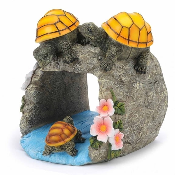 Turtle Gutter Downspout Decorative, Cute Solar-Powered Turtle Gutter Extensions for Downspout Splash Block Sculpture with Light for Garden, Lawn, Patio & Yard Decor