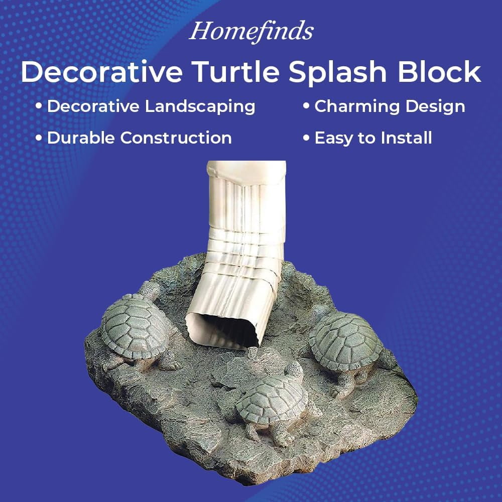 Turtle Gutter Downspout Splash Block Decorative Outdoor Drain Extension ...