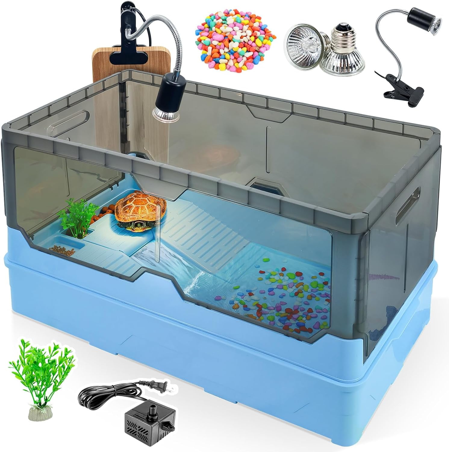 Turtle Habitat Tank Kit Fresh Filtration, Waterplay Fun, Diverse