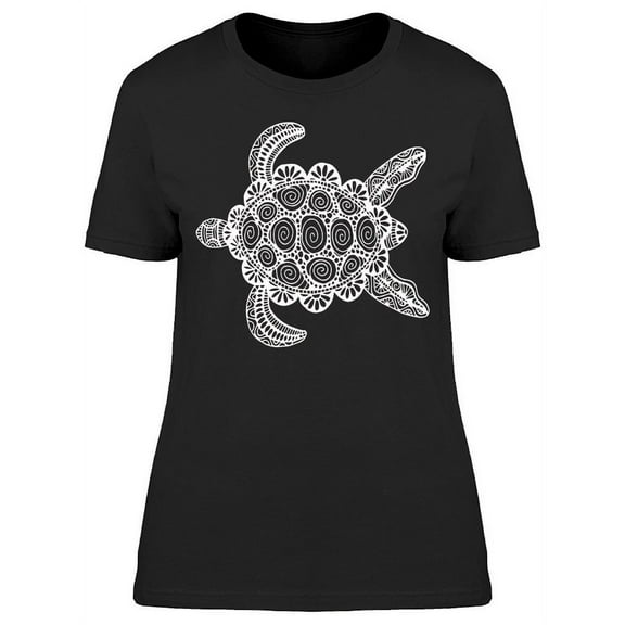 Turtle Hand Drawing Art T-Shirt Women -Image by Shutterstock, Female Medium