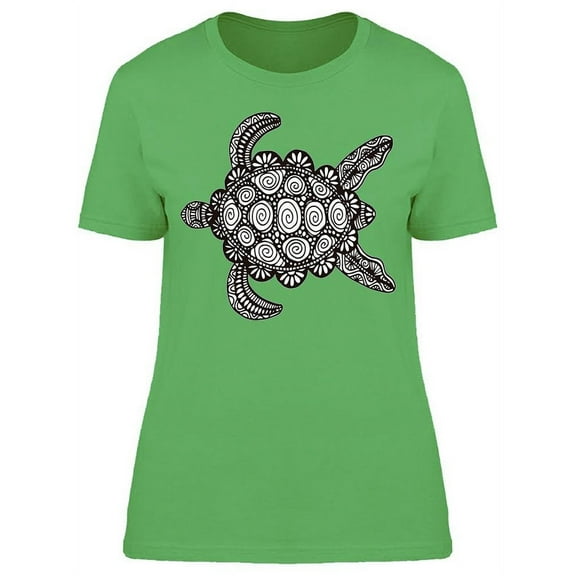 Turtle Hand Drawing T-Shirt Women -Image by Shutterstock, Female Small