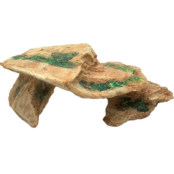 Turtle Hiding from Cave Reptile Climbing Decor Basking Rock Frog Tank Accessories Glass Resin