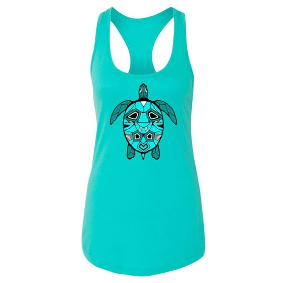 Turtle In Patterns Racerback Tank Women -SPIdeals Designs, Female Medium