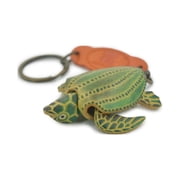 Turtle, Key Chain, Leather Back, Sea Turtle, Reptiles, Green, Hand Made, Keychain, Thailand, Key Fob, Keys, Lifelike Model, Gift, 3 THL05 BB69