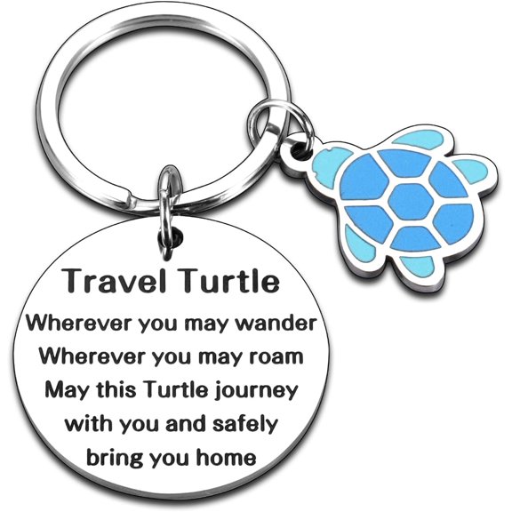 Turtle Keychain, Green Sea Turtle Design, Women's Travel Gift, Good Luck Charm