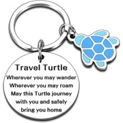 Turtle Keychain, Green Sea Turtle Design, Womens Travel Gift, Good Luck Charm