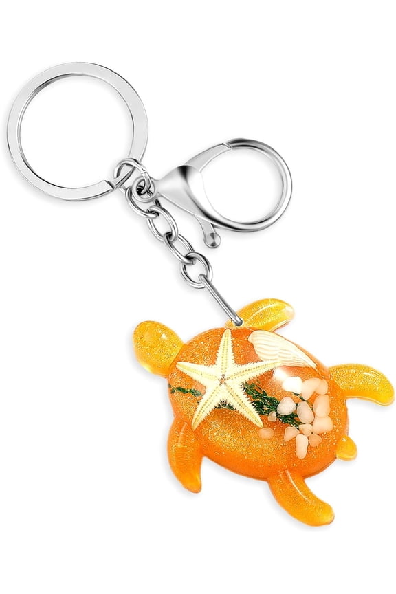 Turtle Keychain, Sea Turtle Keyring Beach Keychain with Clasp