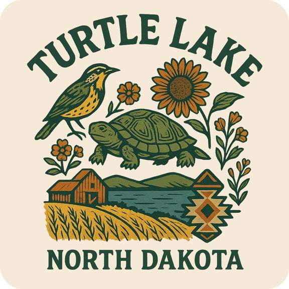 Turtle Lake North Dakota Keepsakes Souvenir Vinyl Sticker – Destination Travel Keepsake Collectible (3-Inches Wide)