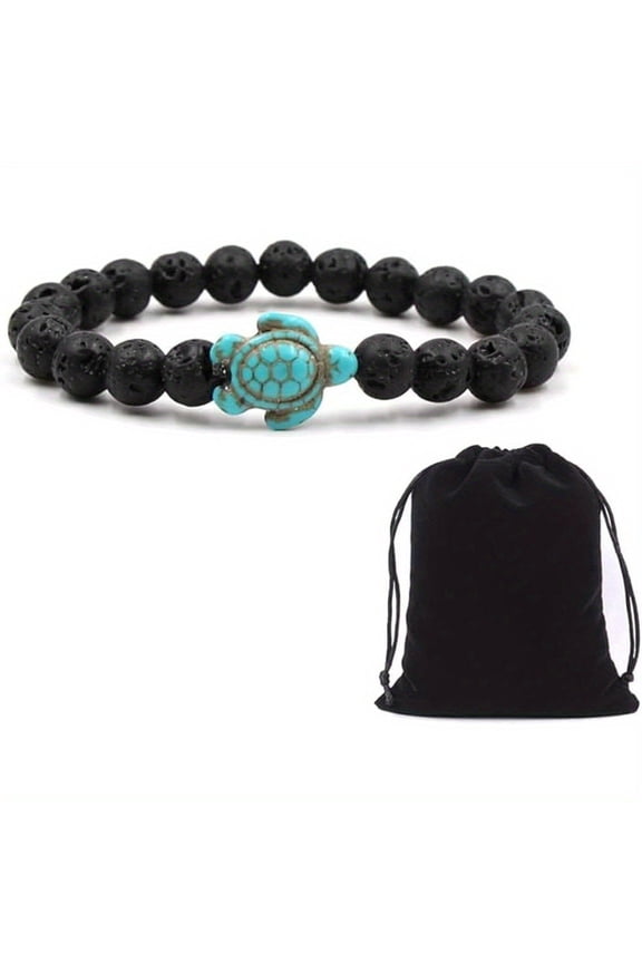 Turtle Lava Stone Bracelet - Natural Volcanic Rock Essential Oil Diffuser Bracelet