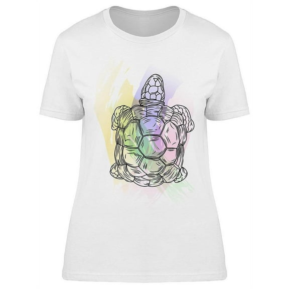 Turtle Line Art T-Shirt Women -Image by Shutterstock, Female Small