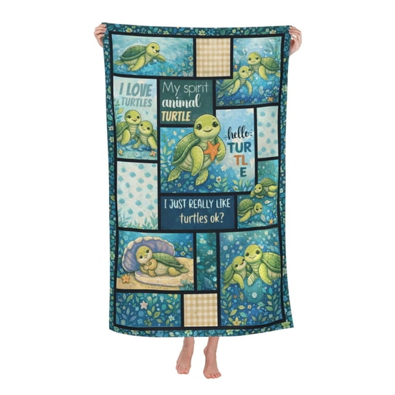 Turtle Lovers Bath Towel Soft and Highly Absorbent for Adults