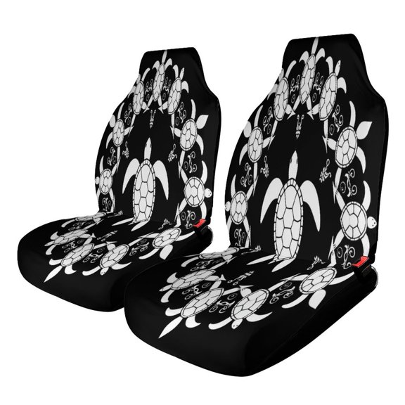 Turtle Mandala Art Print Car Seat Covers Car Accessories Pack of 2 Universal Front Seat Protective Cover