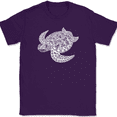 thumbnail image 1 of Turtle Mandala T-Shirt Beautiful Pattern Ocean Shell Gift Text Tee - Purple, L, 1 of 1