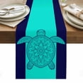 thumbnail image 1 of Turtle Mandalas Table Runner - 70 Inch Long, Kitchen Dining Table Runner Dresser Scarves, Boho Modern Abstract Blue Stripe Summer Farmhouse Decor for Coffee Tables Wedding Party Banquet, 1 of 8