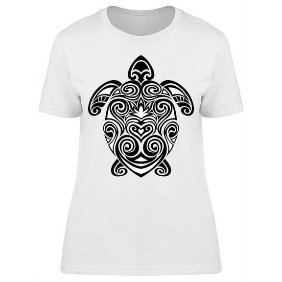 Turtle Maori Tattoo Style T-Shirt Women -Image by Shutterstock, Female Medium