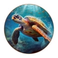 thumbnail image 1 of Turtle Microfiber Leather Round Coasters (6PCS) - 11x11 cm/4.3x4.3 in Square Drink Coasters Set for Table and Home Decor, 1 of 6