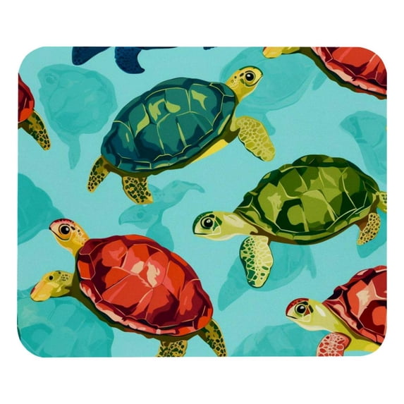 Turtle Mousepad 8.3x9.8 Inch Square Non-Slip Rubber Bottom Printed Desk Mat - Suitable for Office and Gaming
