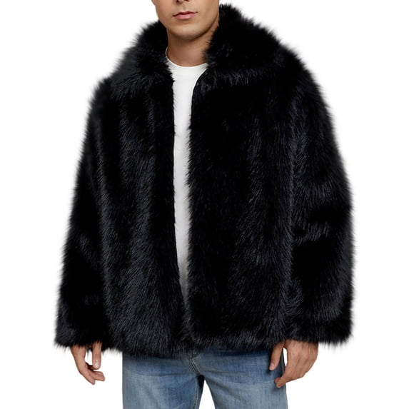 Turtle Neck Faux Fur Leather Jacket for Man Fall Winter Long Sleeve Brunch Thermal Basic Jackets Coats Man 2026 Fashion
