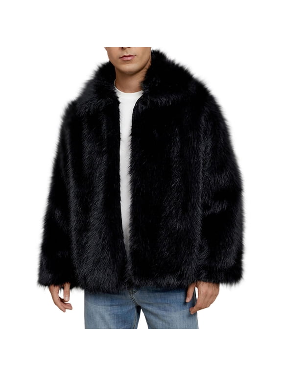 Turtle Neck Faux Fur Leather Jacket for Man Fall Winter Long Sleeve Brunch Thermal Basic Jackets Coats Man 2026 Fashion